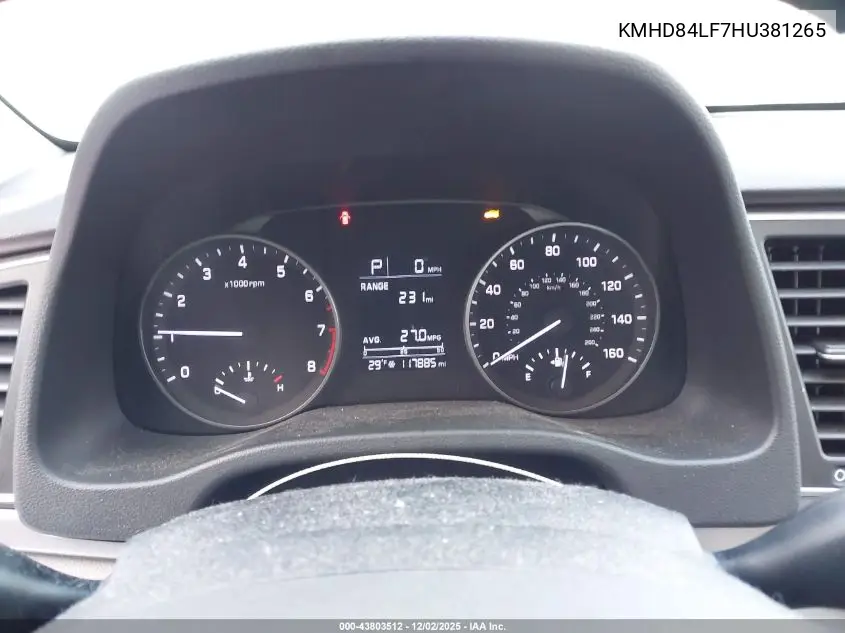 KMHD84LF7HU381265 2017 Hyundai Elantra Se