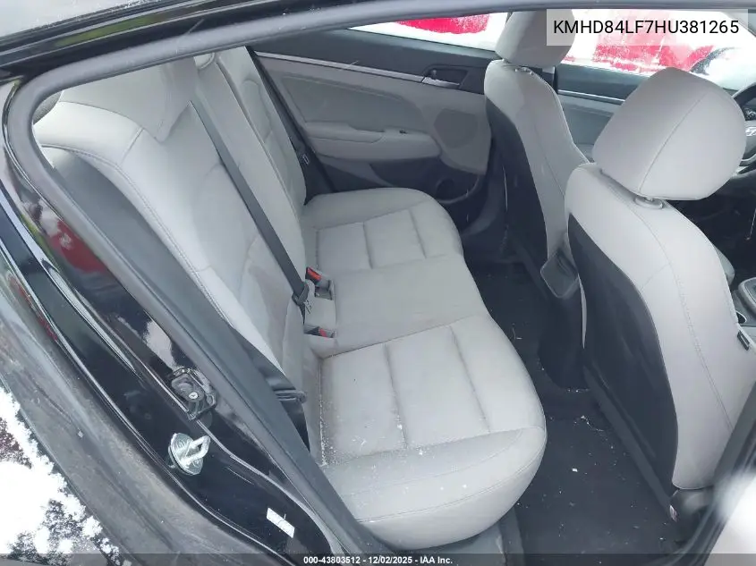KMHD84LF7HU381265 2017 Hyundai Elantra Se