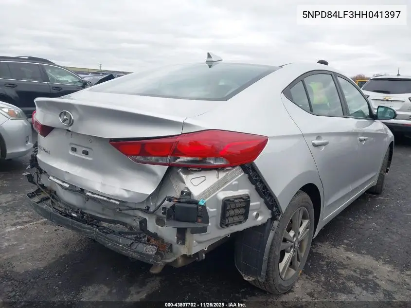 5NPD84LF3HH041397 2017 Hyundai Elantra Se