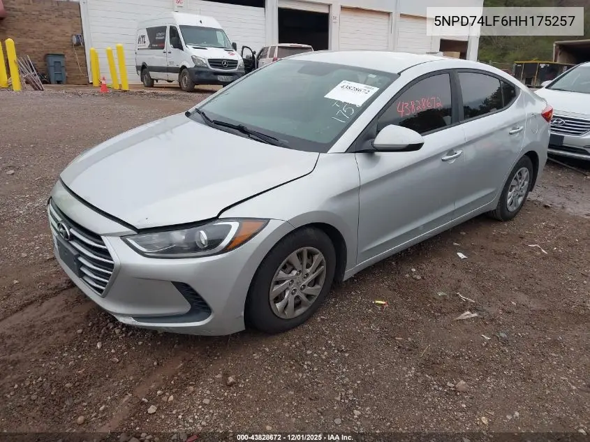 5NPD74LF6HH175257 2017 Hyundai Elantra Se