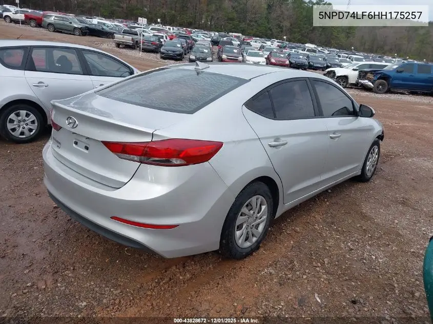 5NPD74LF6HH175257 2017 Hyundai Elantra Se