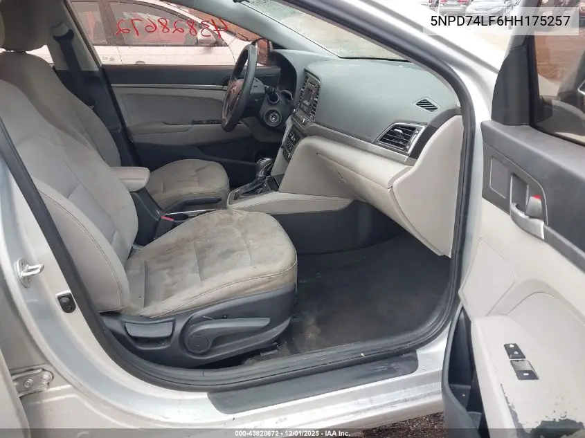 5NPD74LF6HH175257 2017 Hyundai Elantra Se