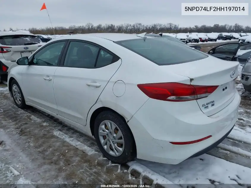 5NPD74LF2HH197014 2017 Hyundai Elantra Se