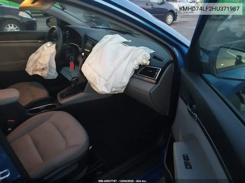KMHD74LF2HU371987 2017 Hyundai Elantra Se