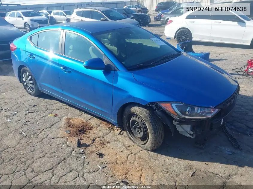 5NPD74LF6HH074638 2017 Hyundai Elantra Se