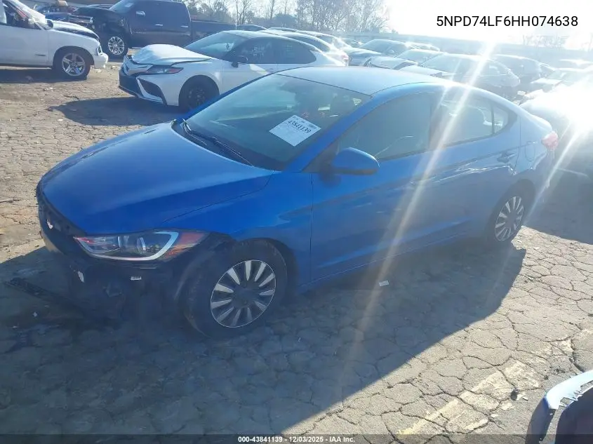 5NPD74LF6HH074638 2017 Hyundai Elantra Se