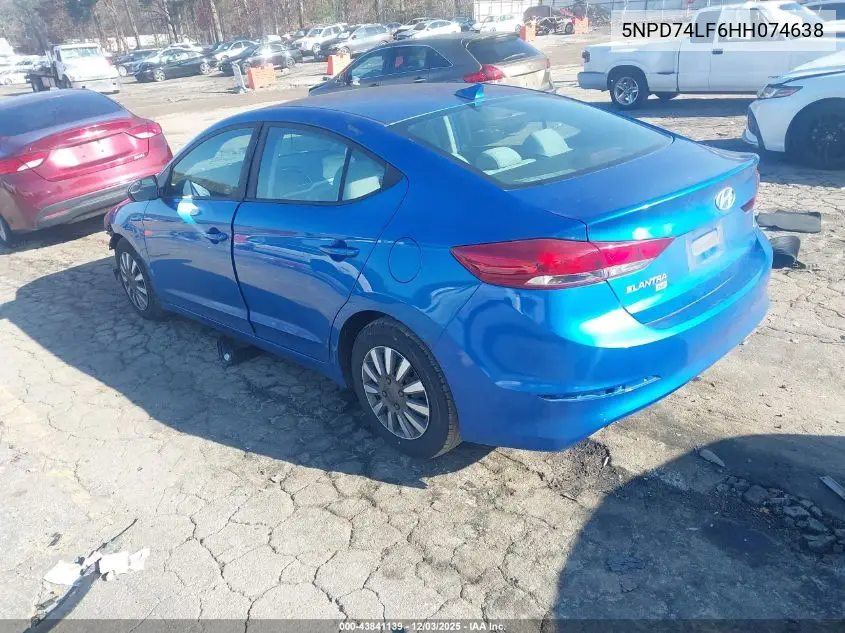 5NPD74LF6HH074638 2017 Hyundai Elantra Se