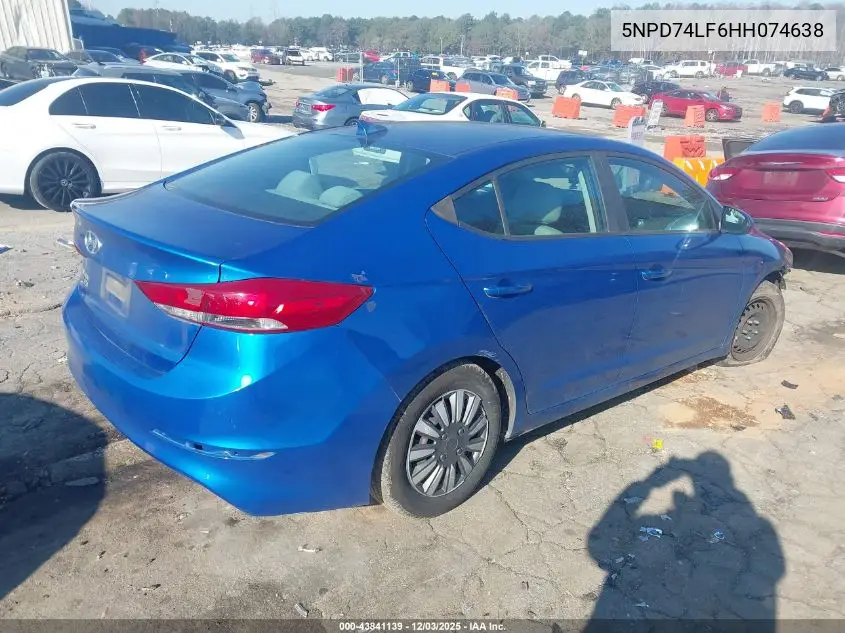 5NPD74LF6HH074638 2017 Hyundai Elantra Se