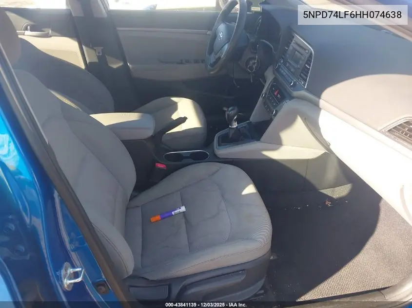 5NPD74LF6HH074638 2017 Hyundai Elantra Se