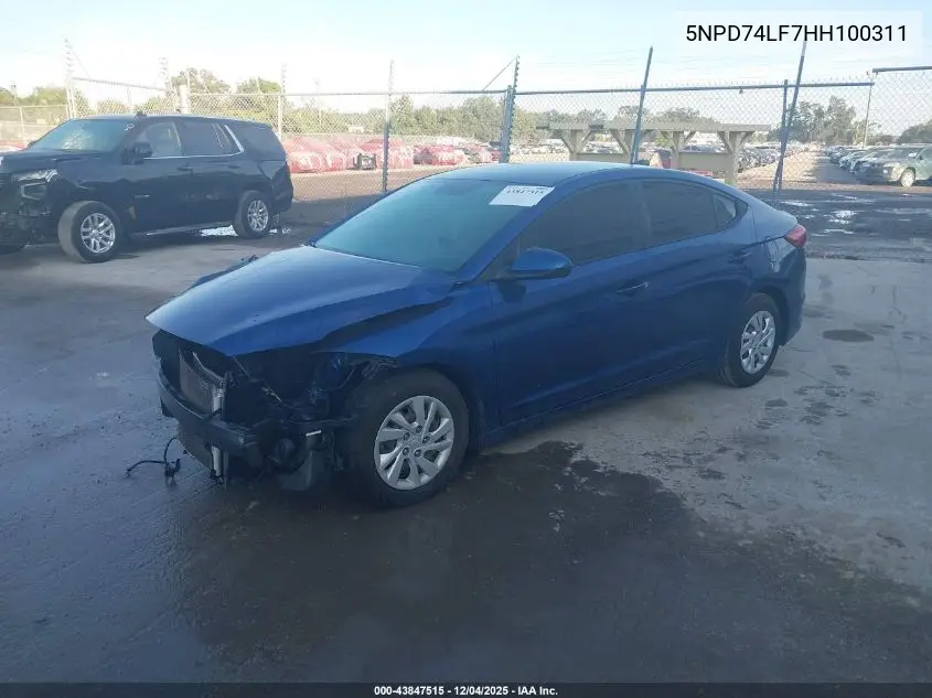 5NPD74LF7HH100311 2017 Hyundai Elantra Se