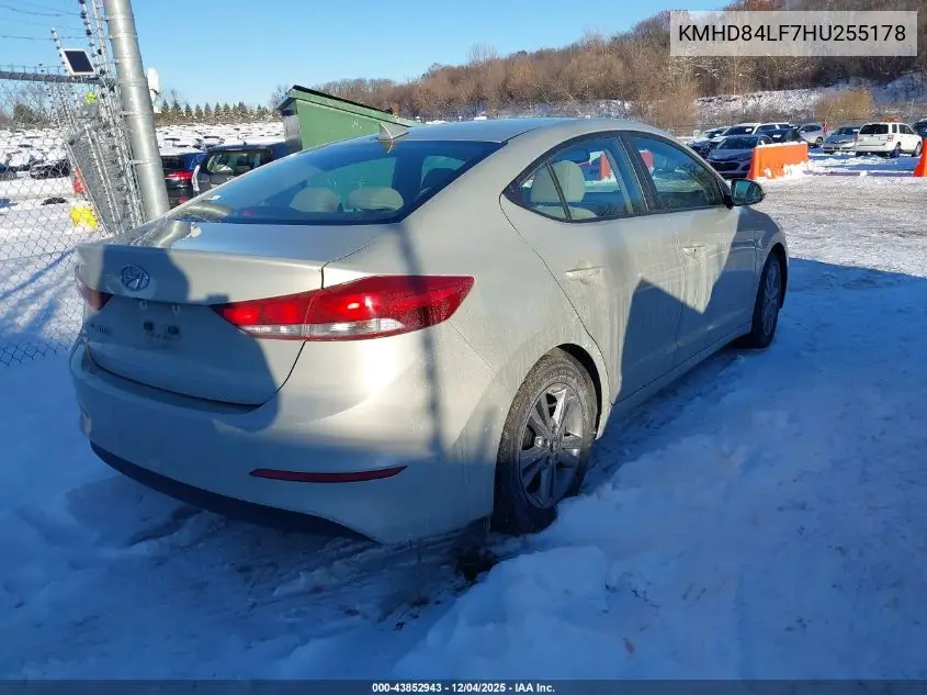 KMHD84LF7HU255178 2017 Hyundai Elantra Value Edition