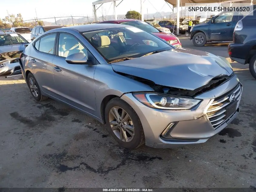 5NPD84LF5HH016520 2017 Hyundai Elantra Se