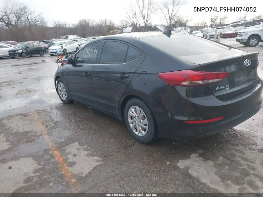 5NPD74LF9HH074052 2017 Hyundai Elantra Se