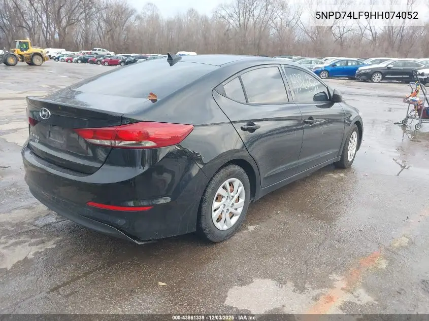 5NPD74LF9HH074052 2017 Hyundai Elantra Se