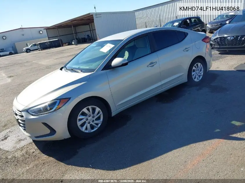 KMHD74LF1HU418068 2017 Hyundai Elantra Se