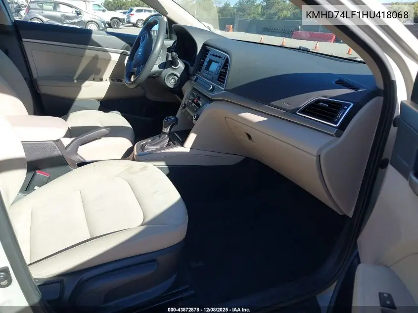 KMHD74LF1HU418068 2017 Hyundai Elantra Se