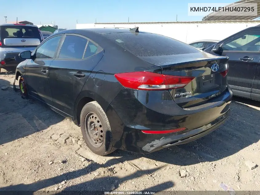 KMHD74LF1HU407295 2017 Hyundai Elantra Se