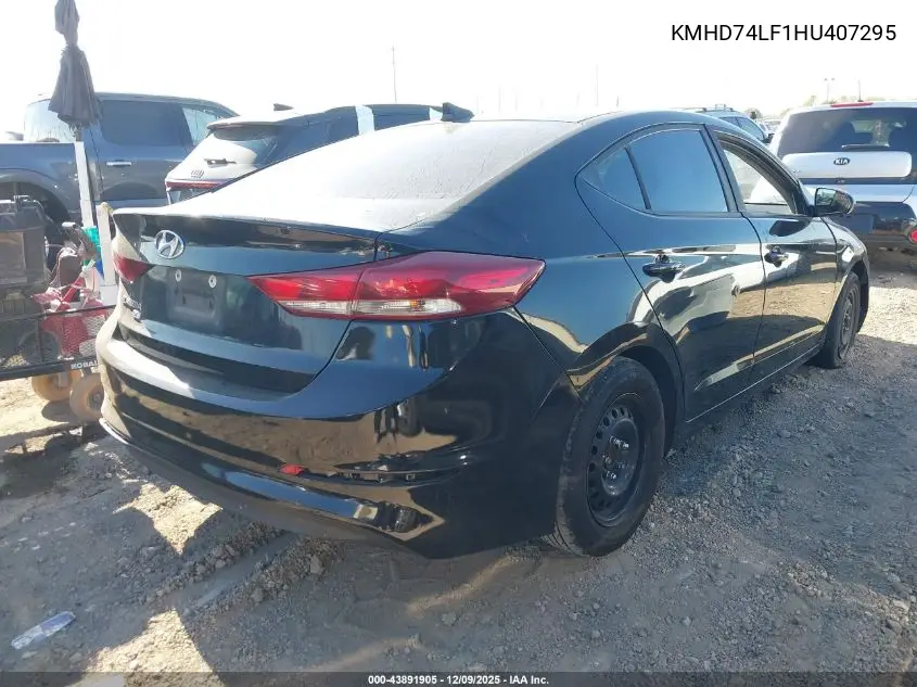 KMHD74LF1HU407295 2017 Hyundai Elantra Se