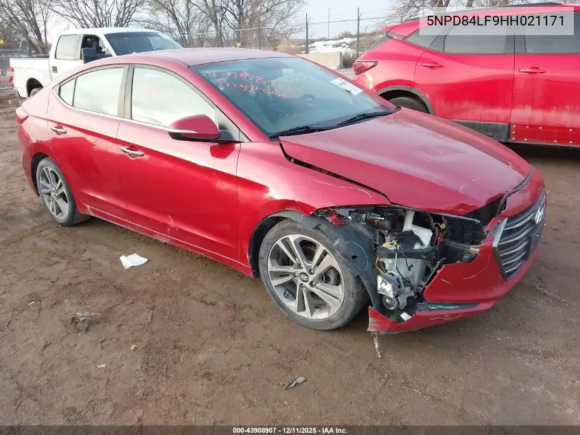 5NPD84LF9HH021171 2017 Hyundai Elantra Limited