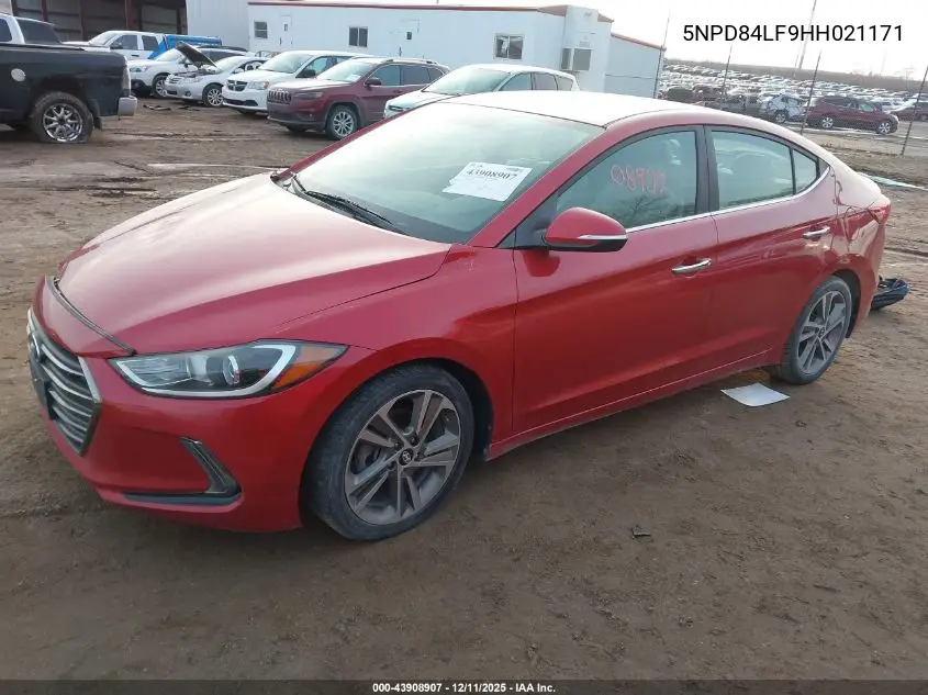 5NPD84LF9HH021171 2017 Hyundai Elantra Limited