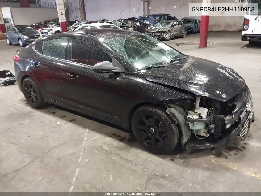 5NPD84LF2HH110953 2017 Hyundai Elantra Se