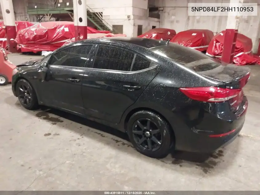 5NPD84LF2HH110953 2017 Hyundai Elantra Se