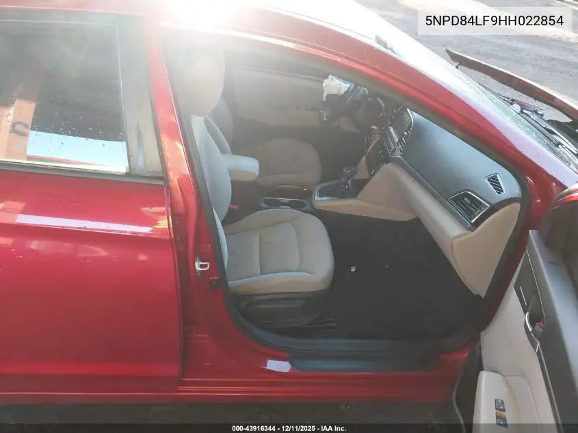 5NPD84LF9HH022854 2017 Hyundai Elantra Se