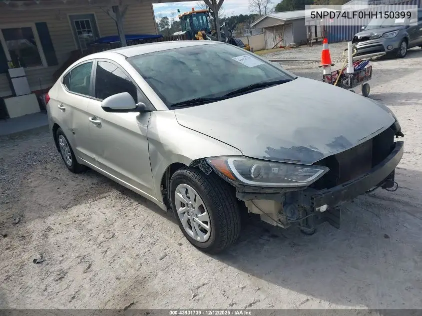 5NPD74LF0HH150399 2017 Hyundai Elantra Se