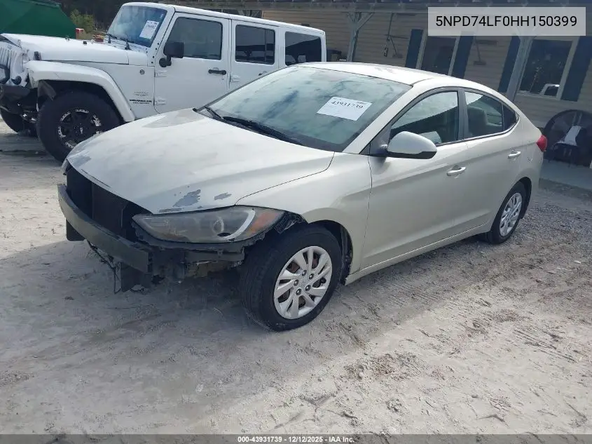 5NPD74LF0HH150399 2017 Hyundai Elantra Se