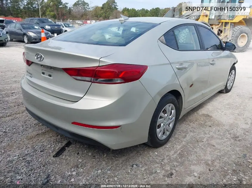 5NPD74LF0HH150399 2017 Hyundai Elantra Se