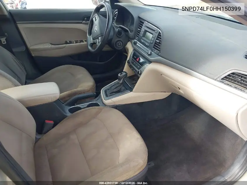 5NPD74LF0HH150399 2017 Hyundai Elantra Se