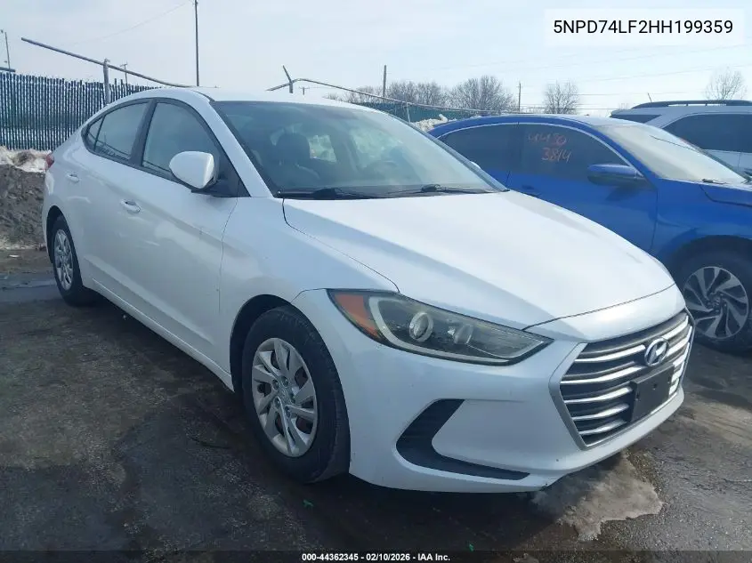 5NPD74LF2HH199359 2017 Hyundai Elantra Se