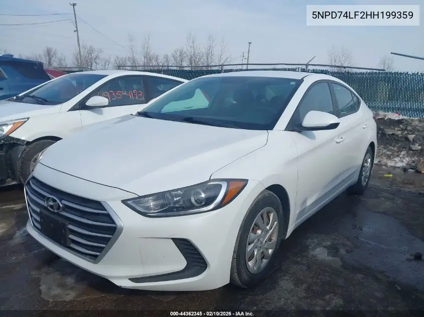 5NPD74LF2HH199359 2017 Hyundai Elantra Se