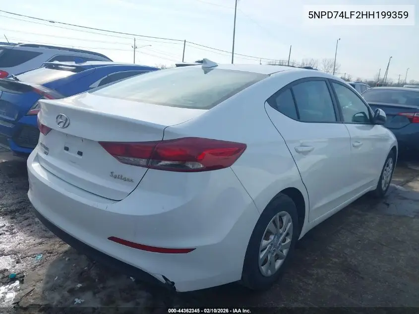 5NPD74LF2HH199359 2017 Hyundai Elantra Se