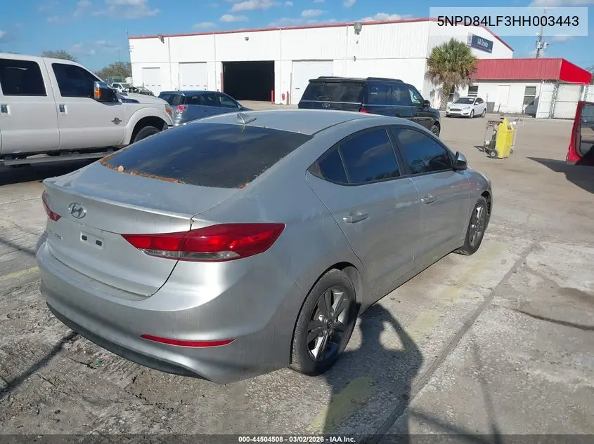 5NPD84LF3HH003443 2017 Hyundai Elantra Se