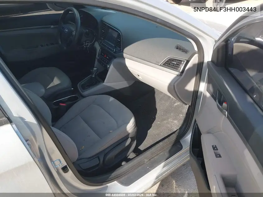 5NPD84LF3HH003443 2017 Hyundai Elantra Se