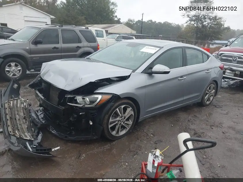 5NPD84LF6HH022102 2017 Hyundai Elantra Limited