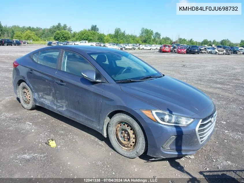 2018 Hyundai Elantra VIN: KMHD84LF0JU698732 Lot: 12041338