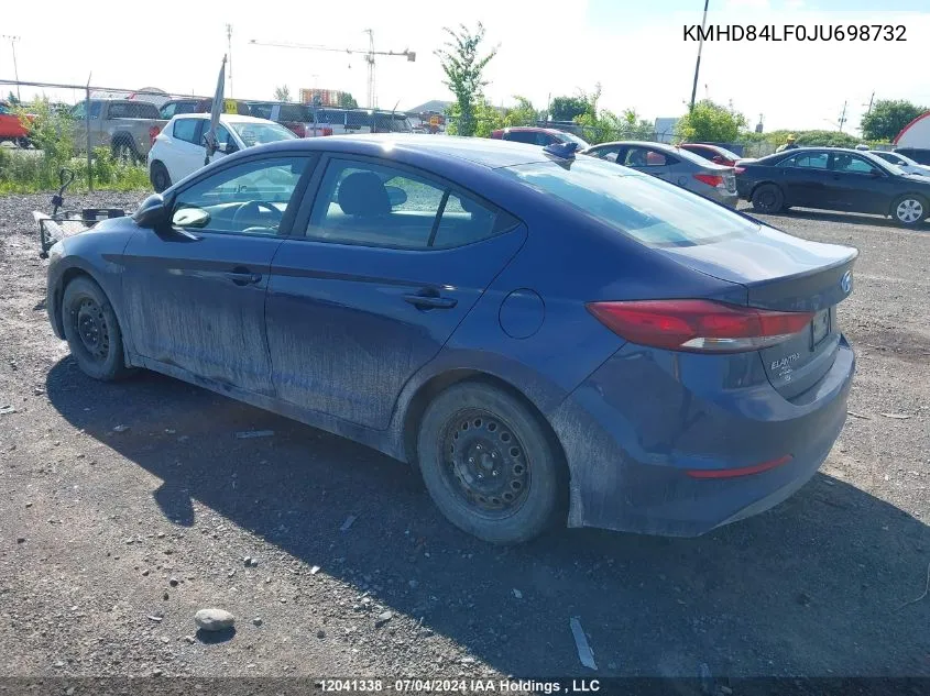 KMHD84LF0JU698732 2018 Hyundai Elantra