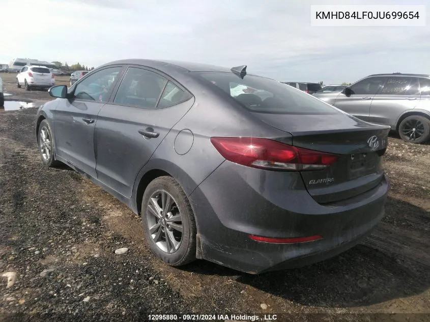 2018 Hyundai Elantra Sel/Value/Limited VIN: KMHD84LF0JU699654 Lot: 12095880