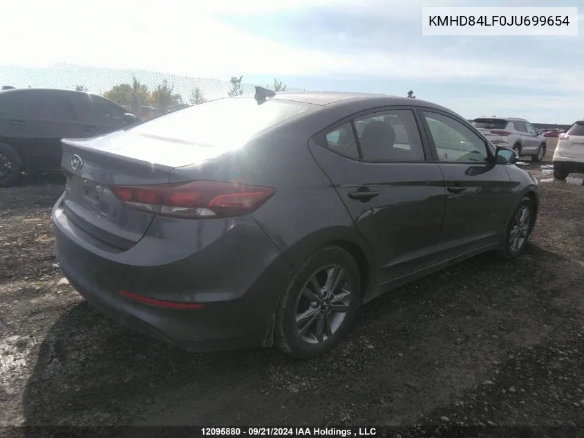 2018 Hyundai Elantra Sel/Value/Limited VIN: KMHD84LF0JU699654 Lot: 12095880