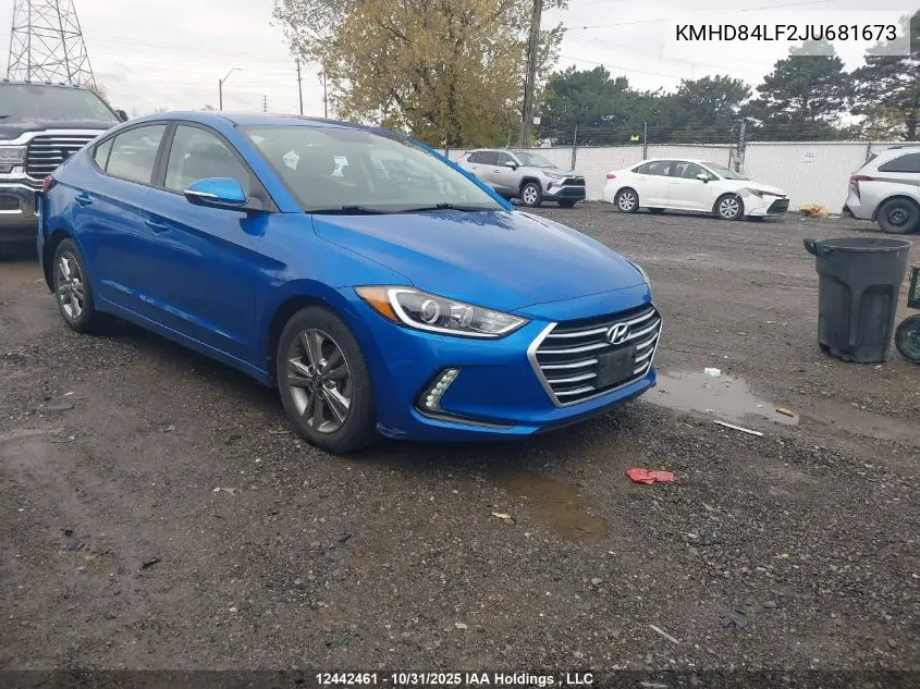 KMHD84LF2JU681673 2018 Hyundai Elantra Gl