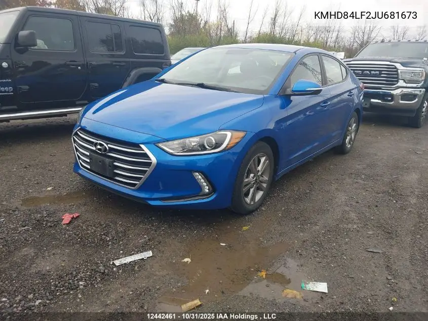 KMHD84LF2JU681673 2018 Hyundai Elantra Gl