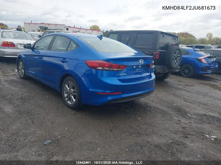 KMHD84LF2JU681673 2018 Hyundai Elantra Gl