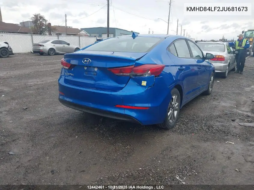 KMHD84LF2JU681673 2018 Hyundai Elantra Gl