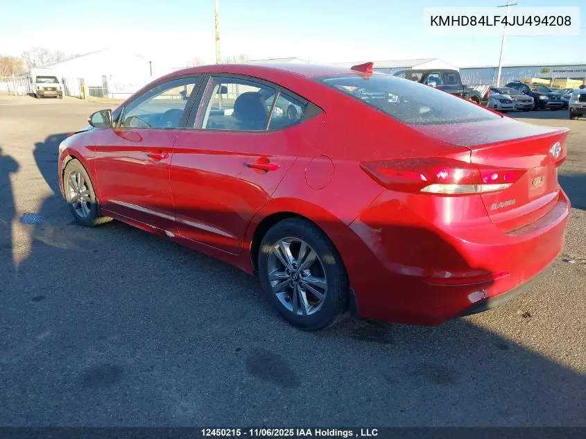 KMHD84LF4JU494208 2018 Hyundai Elantra Sel/Value/Limited