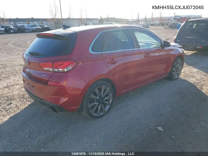KMHH55LCXJU072045 2018 Hyundai Elantra Gt Sport