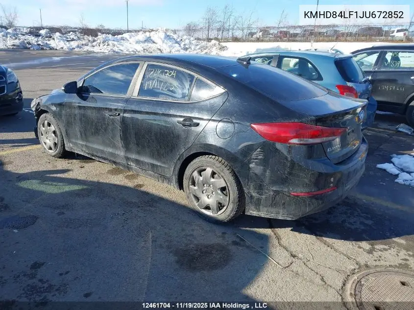 KMHD84LF1JU672852 2018 Hyundai Elantra Gl Se