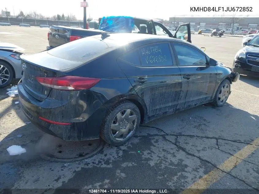 KMHD84LF1JU672852 2018 Hyundai Elantra Gl Se