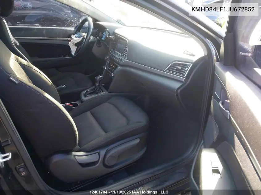 KMHD84LF1JU672852 2018 Hyundai Elantra Gl Se